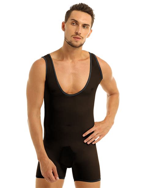 see through wrestling singlet|Mens Sheer Mesh See.